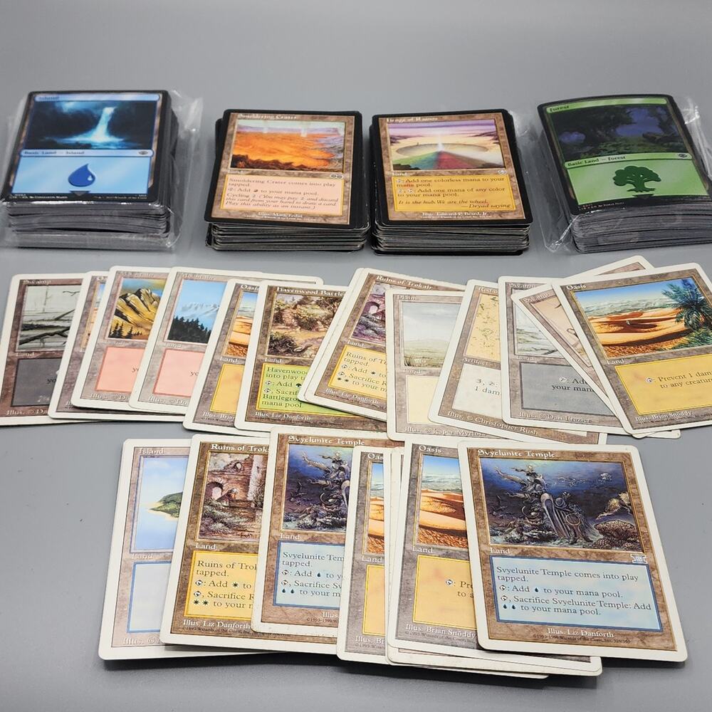 Vintage Basic Lands Lot MTG Over 100 Cards 1995 - 2003 & 100 Modern